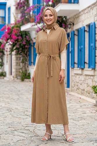 moda selvim فستان بلا اكمام لاتيه 138NZRK1200 - Thumbnail