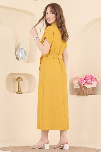 moda selvim DRESS 138NZRK1200 Yellow - Thumbnail