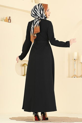 moda selvim Dress 1404ZNN863 Black - Thumbnail
