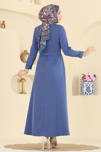 moda selvim الفستان أزرق 1404ZNN863 - Thumbnail