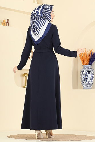 moda selvim Dress 1404ZNN863 Navy Blue - Thumbnail