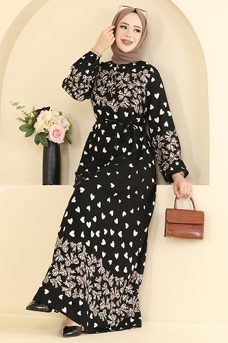 moda selvim Dress 145NZRK1200 Black - Thumbnail