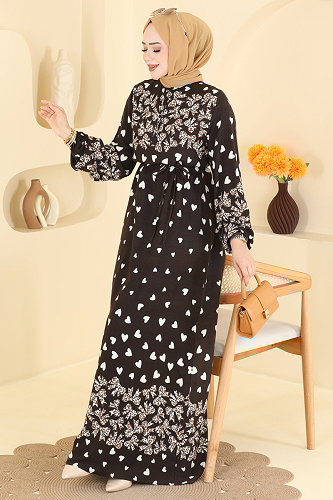 moda selvim Dress 145NZRK1200 Brown - Thumbnail