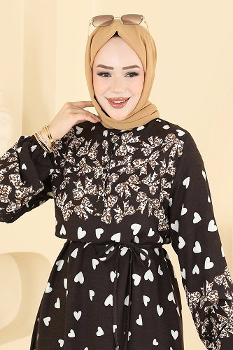 moda selvim Dress 145NZRK1200 Brown - Thumbnail