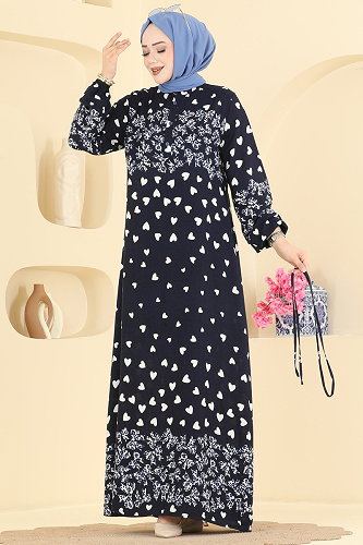 moda selvim Dress 145NZRK1200 Navy Blue - Thumbnail