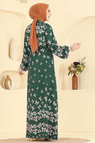 moda selvim Dress 146NZRK1200 Emerald - Thumbnail
