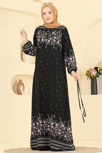 moda selvim Dress 147NZRK1200 Black - Thumbnail