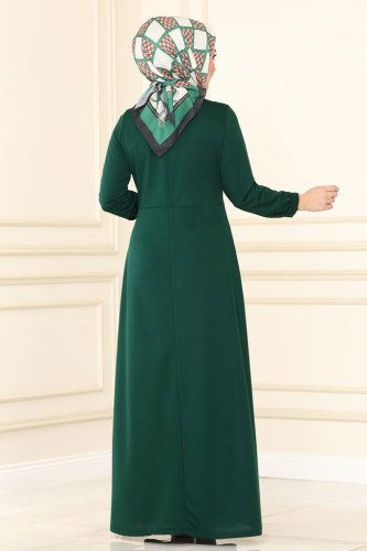 moda selvim Dress 1503UKB139 Emerald - Thumbnail