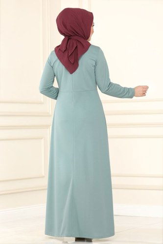 moda selvim 1503UKB139 تركوازي فستان - Thumbnail
