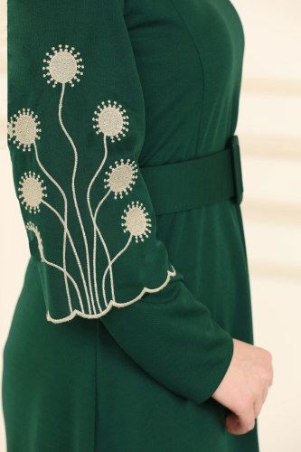 moda selvim Dress 1504UKB139 Emerald - Thumbnail