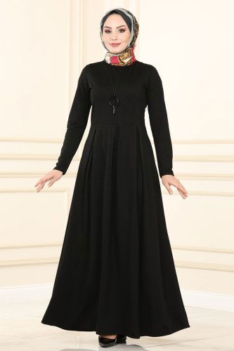 moda selvim Dress 1507UKB139 Black - Thumbnail