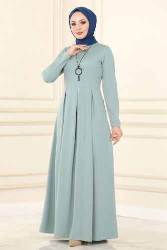 moda selvim Dress 1507UKB139 Mint - Thumbnail