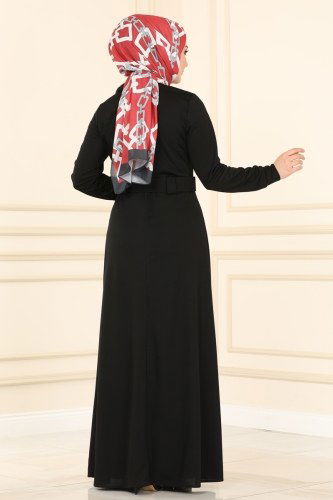 moda selvim Dress 1508UKB139 Black - Thumbnail