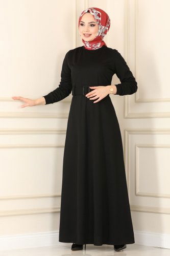 moda selvim Dress 1508UKB139 Black - Thumbnail