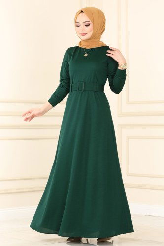 moda selvim Dress 1508UKB139 Emerald - Thumbnail