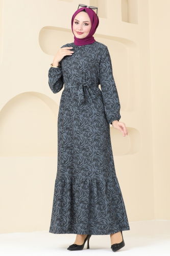 moda selvim Dress 150BO429 Anthracite - Thumbnail