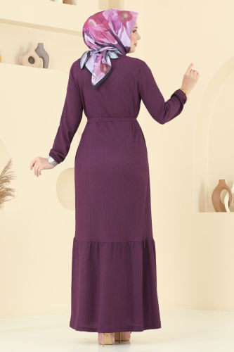 moda selvim Dress 1510UZ662 Damson - Thumbnail