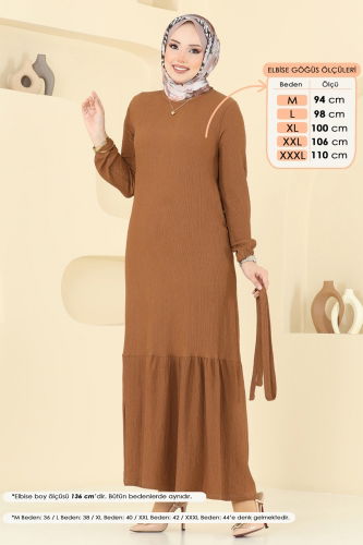 moda selvim Dress 1510UZ662 Tan - Thumbnail