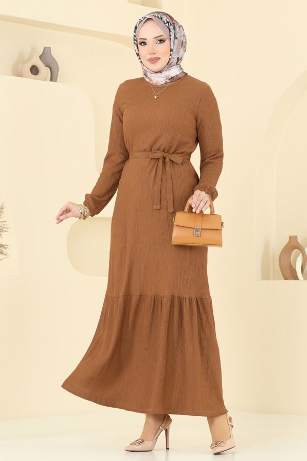 Modaselvim خصم صافٍ20%+20% في سلة التسوق الفستان عسلي 1510UZ662