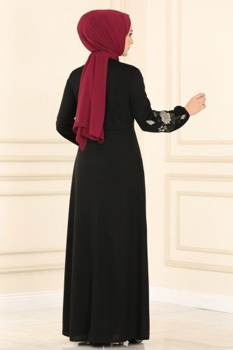 moda selvim Dress 1512UKB139 Black - Thumbnail