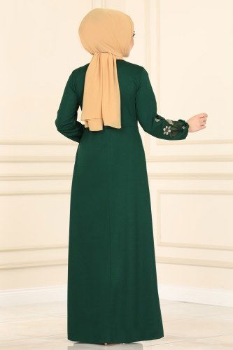 moda selvim Dress 1512UKB139 Emerald - Thumbnail