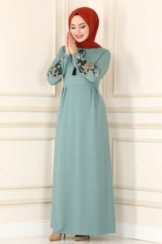 moda selvim Dress 1512UKB139 Mint - Thumbnail