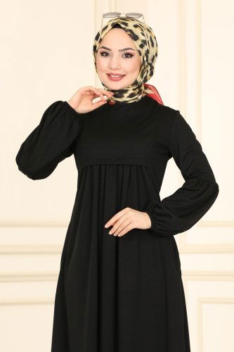 moda selvim Dress 1515UKB139 Black - Thumbnail