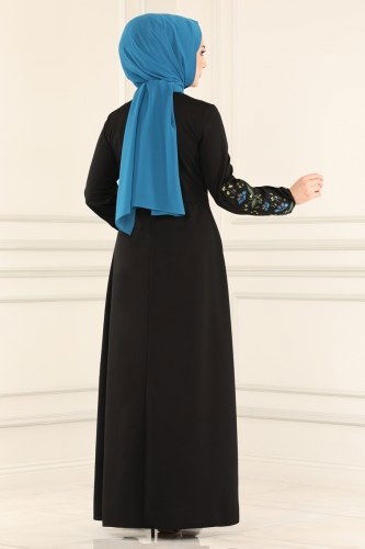 moda selvim Dress 1516UKB139 Black - Thumbnail