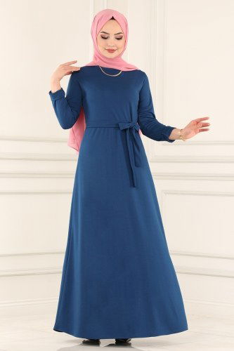 moda selvim 1517UKB139 ياقوتي فستان - Thumbnail