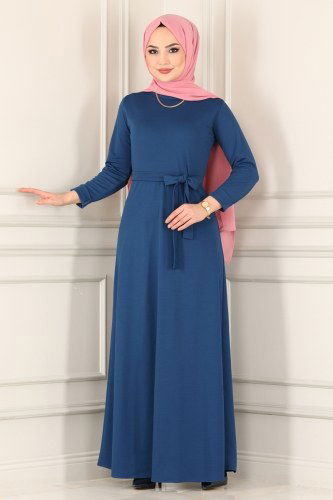 moda selvim 1517UKB139 ياقوتي فستان - Thumbnail