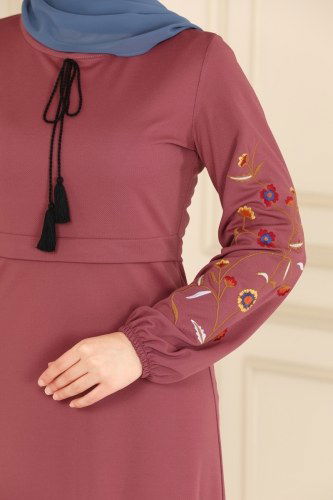 moda selvim Dress 1541UKB139 Dried Rose - Thumbnail