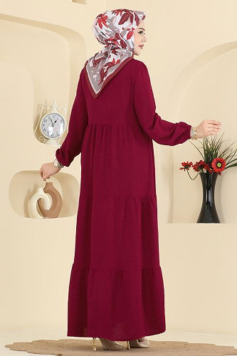 moda selvim الفستان خمري 154ART1138 - Thumbnail