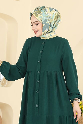 moda selvim الفستان زيتي 154ART1138 - Thumbnail