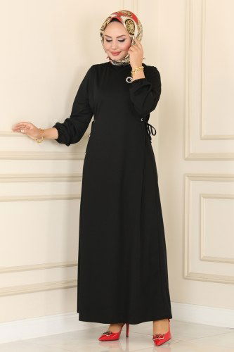 moda selvim Dress 1550UKB139 Black - Thumbnail