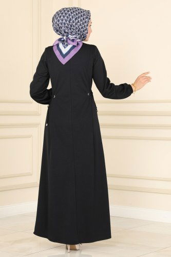 moda selvim Dress 1550UKB139 Navy Blue - Thumbnail