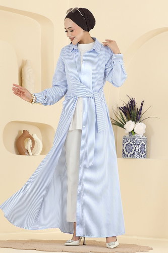 moda selvim Dress 15716NWL209 Baby Blue - Thumbnail