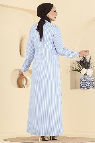 moda selvim Dress 15716NWL209 Baby Blue - Thumbnail