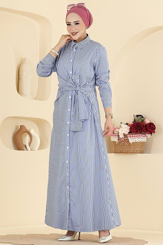 moda selvim Dress 15716NWL209 Navy Blue - Thumbnail