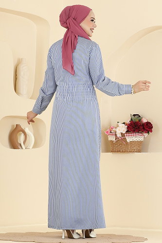 moda selvim Dress 15716NWL209 Navy Blue - Thumbnail