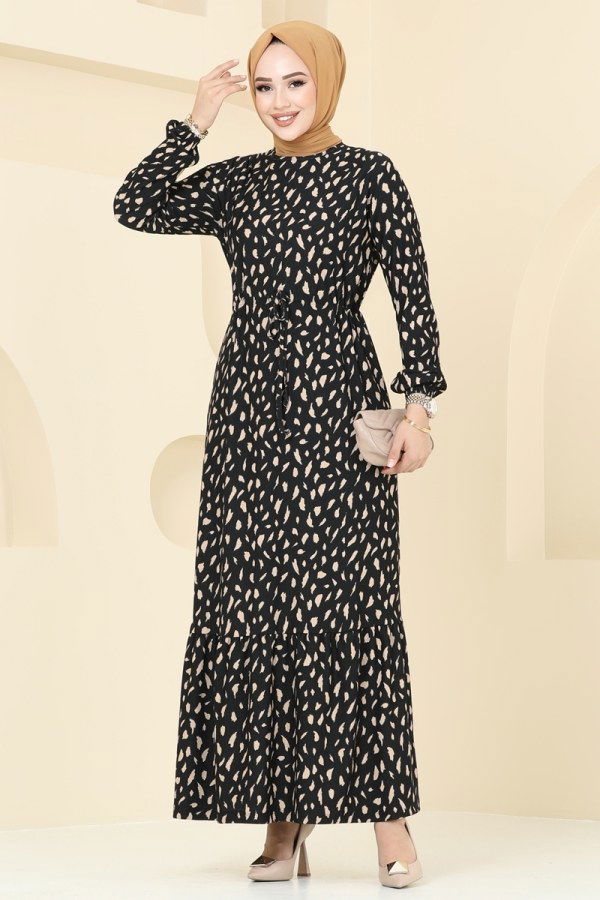 Dress 158BO429 Pattern2 Black - 2