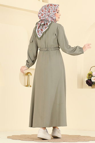 moda selvim Dress 15900OLA1188 Light Khaki - Thumbnail