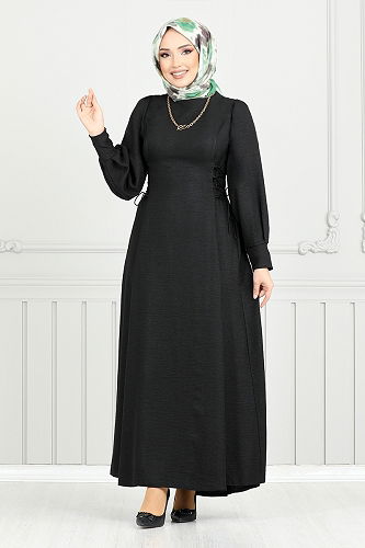 moda selvim Dress 15962BSK984-M Black - Thumbnail