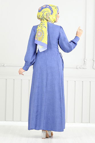 moda selvim الفستان ازرق 15962BSK984-M - Thumbnail