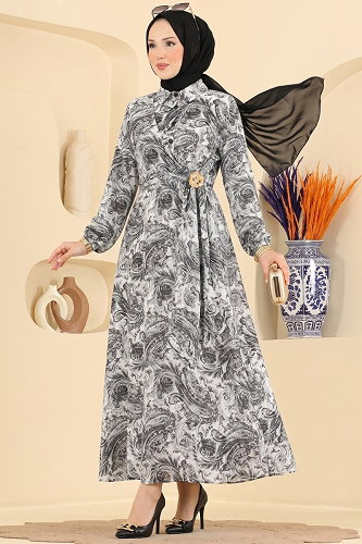 moda selvim Dress 164NZRK1200 Black - Thumbnail