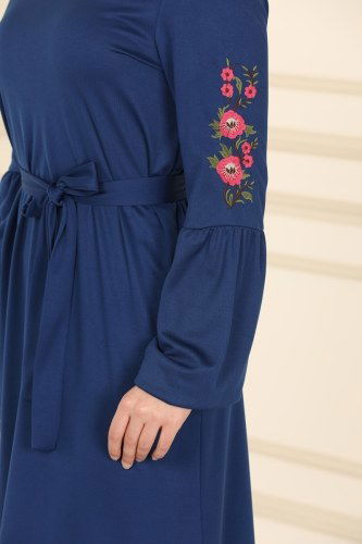moda selvim Dress 1660SH396 Indigo - Thumbnail