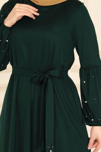 moda selvim Dress 1670SH396 Emerald - Thumbnail