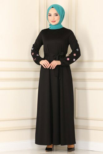 moda selvim Dress 1690SH396 Black - Thumbnail