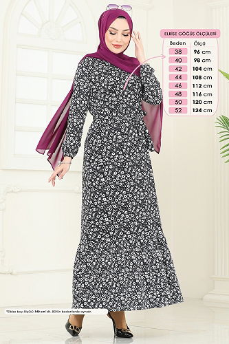 moda selvim Dress 170BO429 Black - Thumbnail