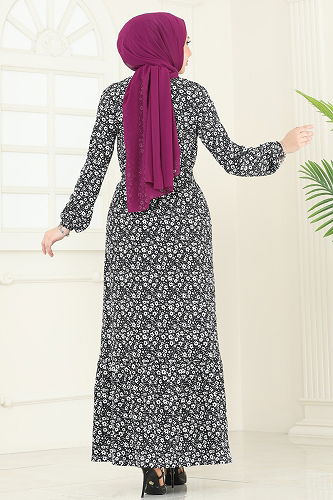 moda selvim الفستان أسود 170BO429 - Thumbnail