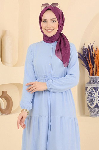 moda selvim Dress 172NZRK1200 Baby Blue - Thumbnail